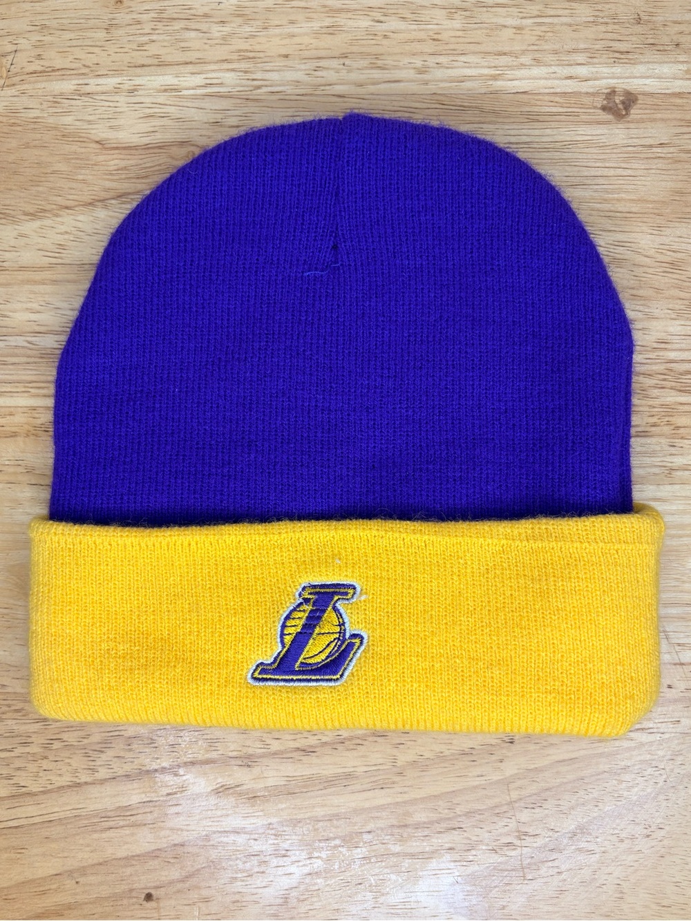 Reebok Purple and Yellow Kids Cuffed Beanie with Embroidered Logo